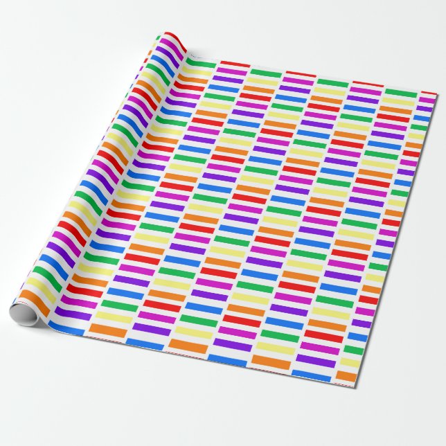 Papel De Regalo Modelo del rectángulo del arco iris (Desenrollado)