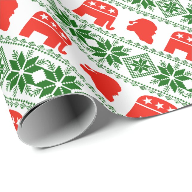 Papel De Regalo Modelo del republicano de Santa del navidad (Esquina del rollo)