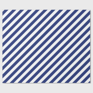Papel De Regalo Modelo diagonal del azul marino y blanco de las
