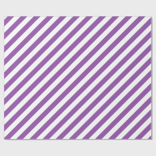 Papel De Regalo Modelo diagonal púrpura y blanco de las rayas