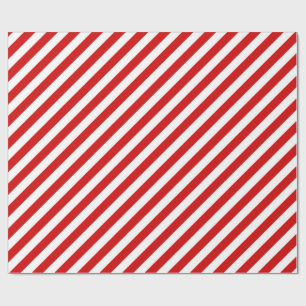 Papel De Regalo Modelo diagonal rojo y blanco de las rayas