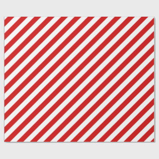 Papel De Regalo Modelo diagonal rojo y blanco de las rayas