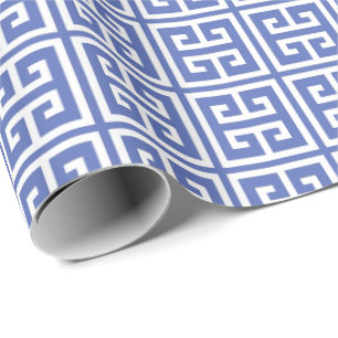 Papel De Regalo Modelo dominante griego del azul real