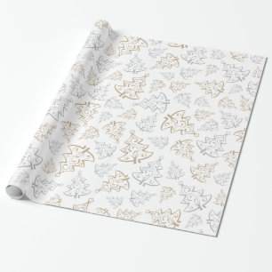 Papel De Regalo Modelo elegante de los árboles de navidad de Brow