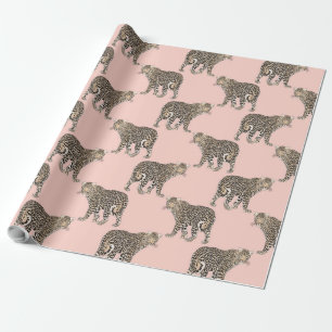 Papel De Regalo Modelo elegante de moda del animal del leopardo