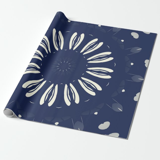 Papel De Regalo Modelo en azul y Weis (Desenrollado)