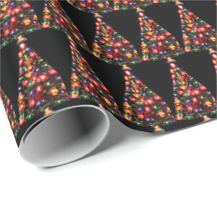 Papel De Regalo Modelo encendido colorido del árbol de navidad