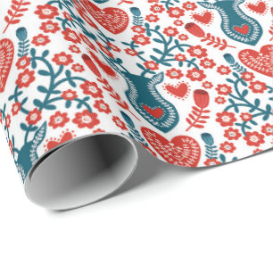 Papel De Regalo Modelo escandinavo del navidad del reno y del