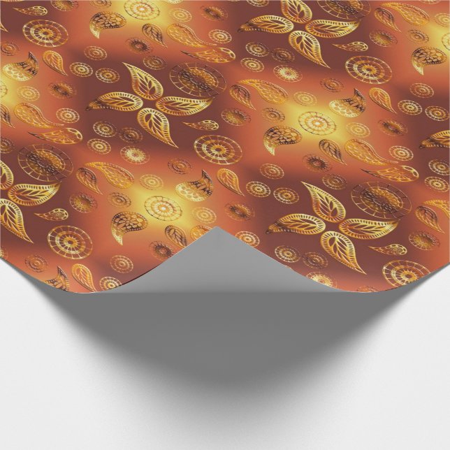 Papel De Regalo Modelo étnico de Paisley Boho (Esquina)