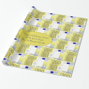 Papel De Regalo Modelo euro de los billetes de banco del premio en