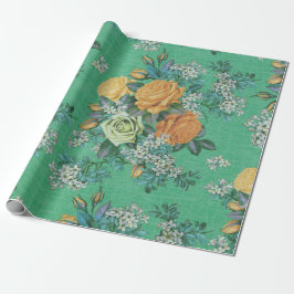 Papel De Regalo modelo floral del tema de las flores elegantes del