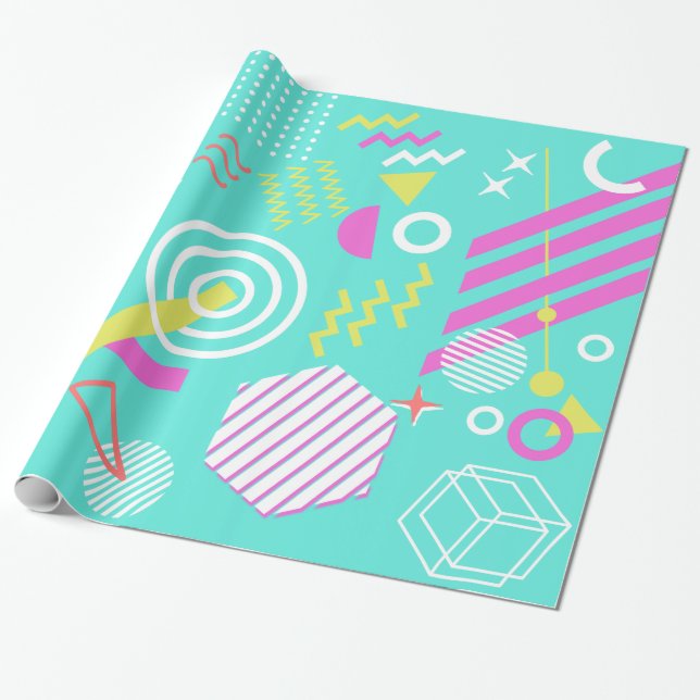 Papel De Regalo modelo geométrico 90s (Desenrollado)