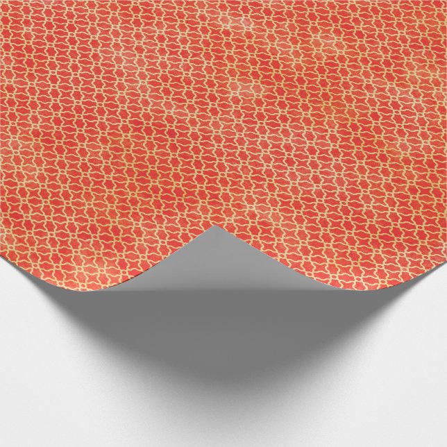 Papel De Regalo Modelo geométrico anaranjado (Esquina)