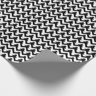 Papel De Regalo Modelo geométrico elegante, de moda negro y blanco