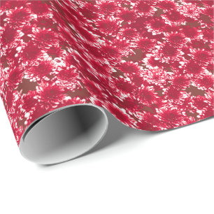 Papel De Regalo Modelo gráfico moderno de la dalia, rojo oscuro y