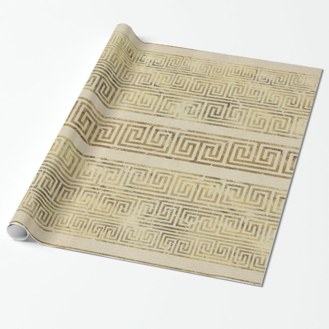 Papel De Regalo Modelo griego del meandro - ornamento dominante (Desenrollado)