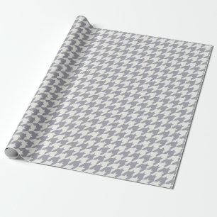 Papel De Regalo Modelo gris de la materia textil de Houndstooth
