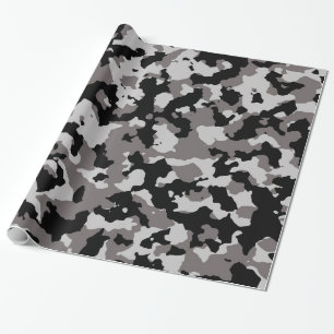 Papel De Regalo Modelo gris militar del camuflaje