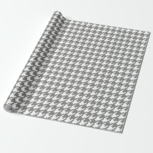 Papel De Regalo Modelo gris y blanco clásico de Houndstooth