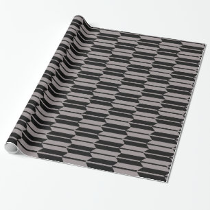Papel De Regalo Modelo gris y negro geométrico