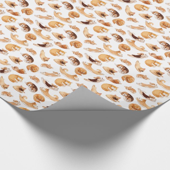 Papel De Regalo Modelo ilustrado perros lindos de la acuarela (Esquina)