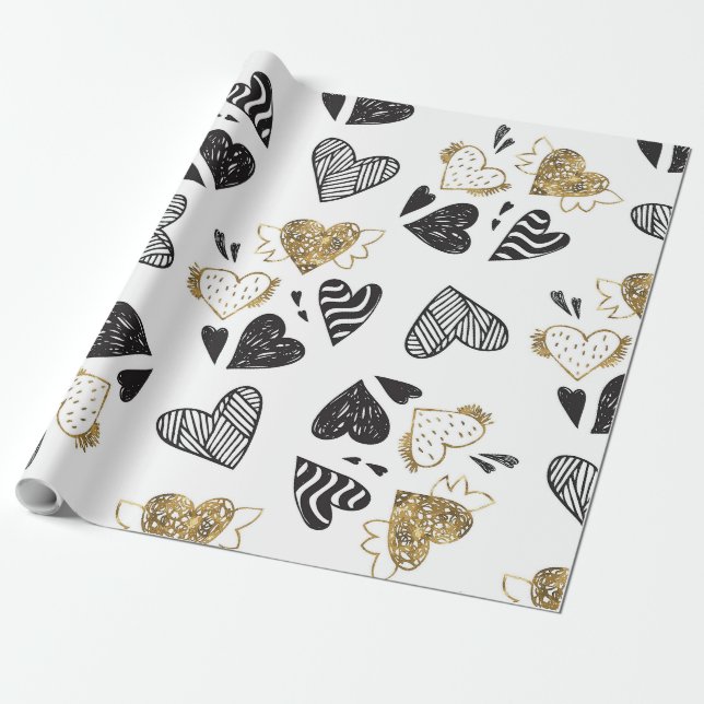 Papel De Regalo Modelo inconsútil del amor romántico de la tarjeta (Desenrollado)