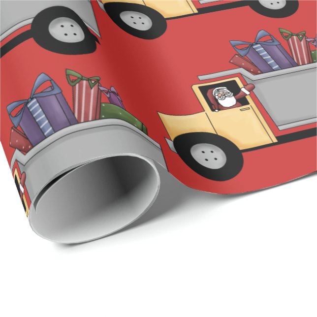 Papel De Regalo Modelo lindo del camión volquete que conduce el (Esquina del rollo)