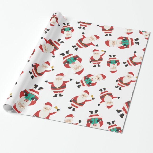Papel De Regalo Modelo lindo del navidad de Papá Noel (Desenrollado)