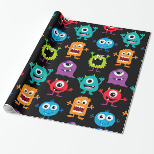 Papel De Regalo Modelo lindo retro del monstruo
