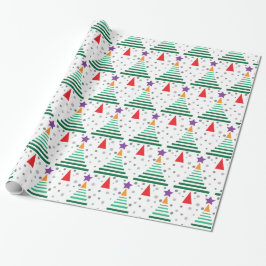 Papel De Regalo Modelo moderno de los árboles de navidad
