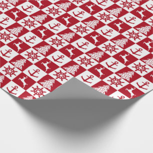 Papel De Regalo Modelo náutico del navidad
