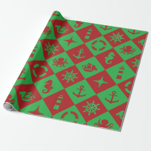 Papel De Regalo Modelo náutico del navidad