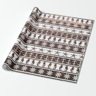 Papel De Regalo Modelo náutico en la madera