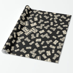 Papel De Regalo Modelo negro del dominó de la diversión