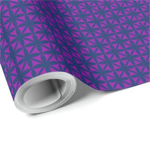 Papel De Regalo Modelo púrpura de la flora en color de fondo