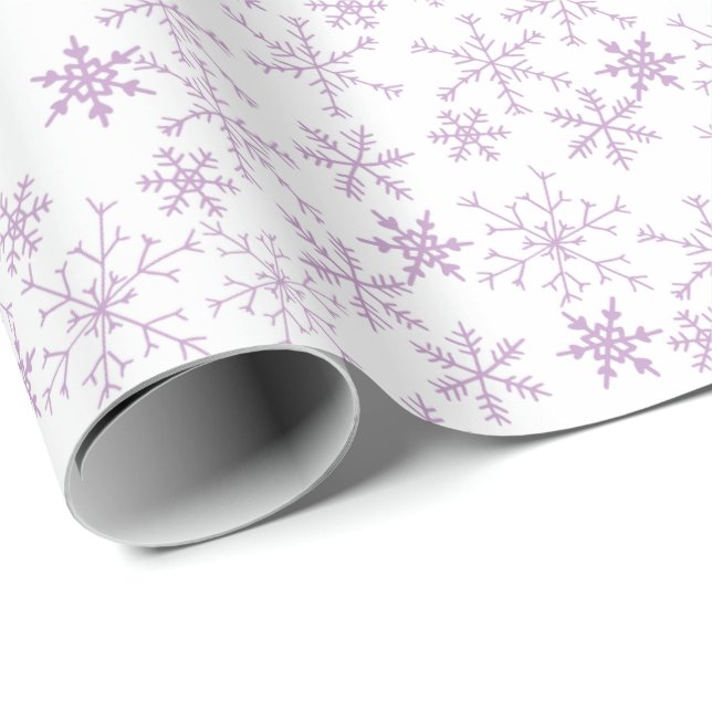 Papel De Regalo Modelo púrpura del copo de nieve el invierno del (Esquina del rollo)