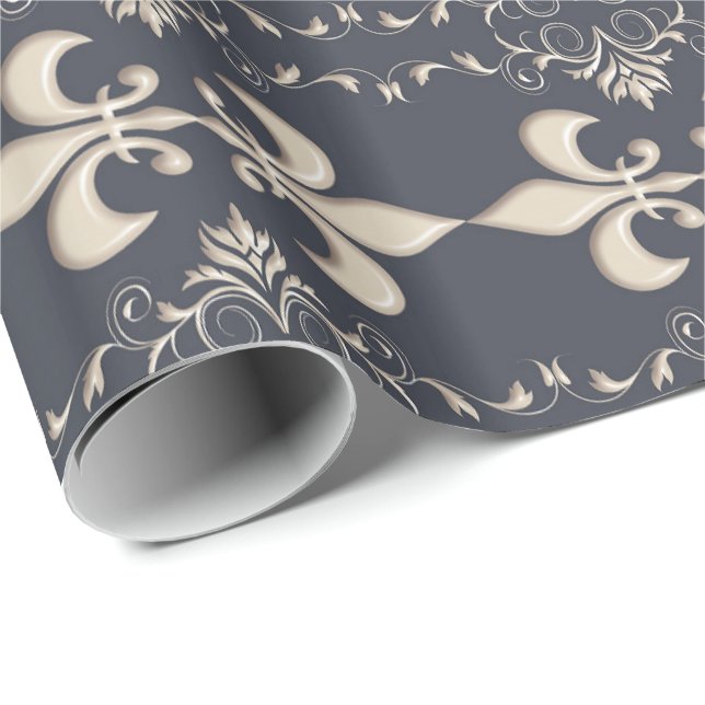 Papel De Regalo Modelo real de la flor de lis (Esquina del rollo)