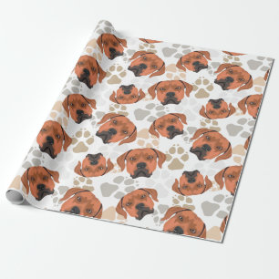 Papel De Regalo Modelo Rhodesian Ridgeback de las patas del perro
