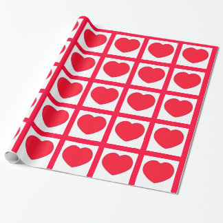 Papel De Regalo Modelo rojo caliente de los corazones