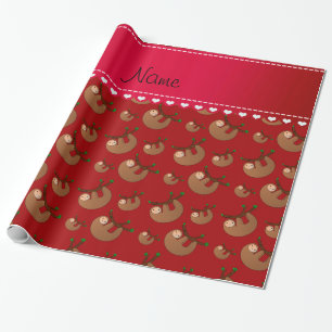 Papel De Regalo Modelo rojo conocido personalizado de la pereza
