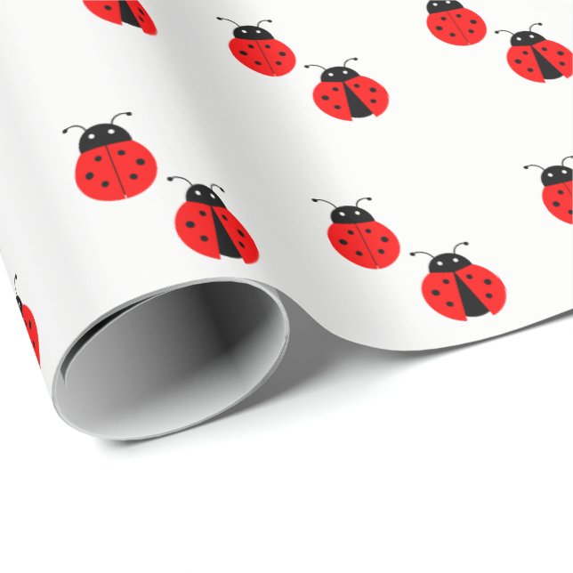 Papel De Regalo Modelo rojo de la mariquita (Esquina del rollo)