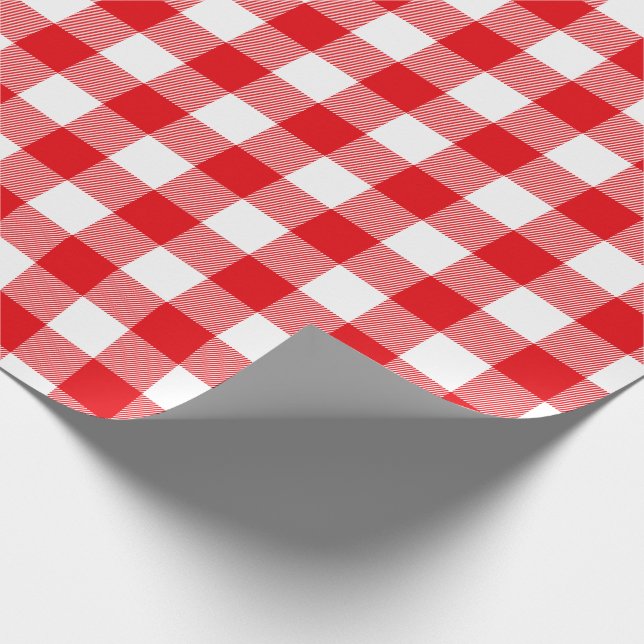 Papel De Regalo Modelo rojo y blanco del control del búfalo (Esquina)