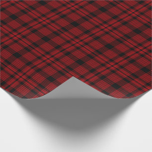 Papel De Regalo Modelo rojo y negro de la tela escocesa