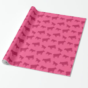 Papel De Regalo Modelo rosado de la vaca