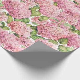 Papel De Regalo Modelo rosado floral del Hydrangea