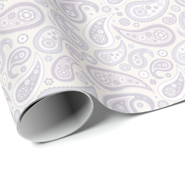 Papel De Regalo Modelo sutil pálido retro de Paisley (Esquina del rollo)