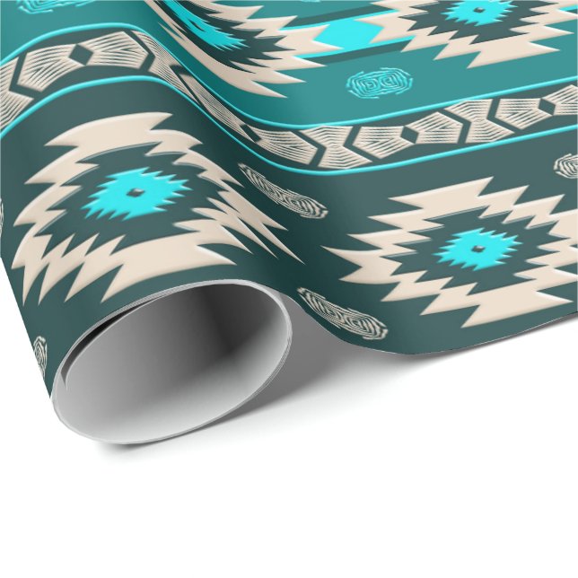 Papel De Regalo Modelo tribal étnico al sudoeste (Esquina del rollo)