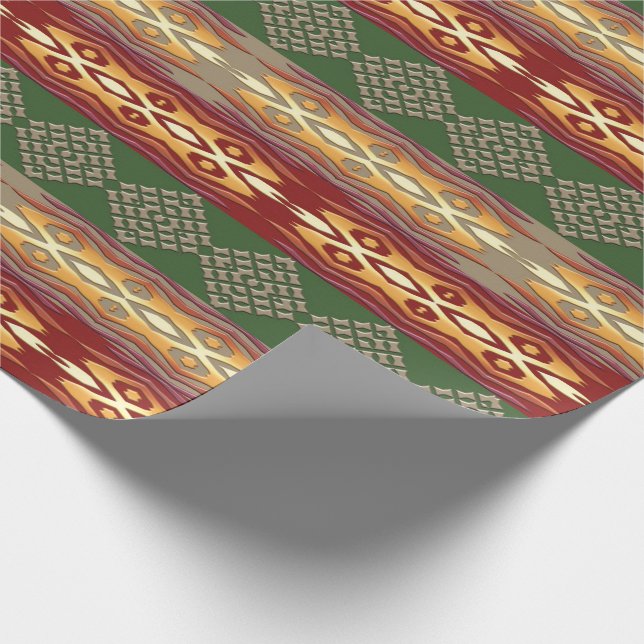 Papel De Regalo Modelo tribal étnico al sudoeste (Esquina)