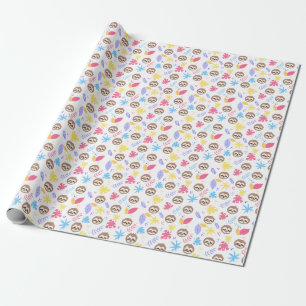 Papel De Regalo Modelo tropical de la pereza y de las hojas