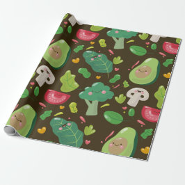 Papel De Regalo Modelo vegetal de los caracteres del dibujo
